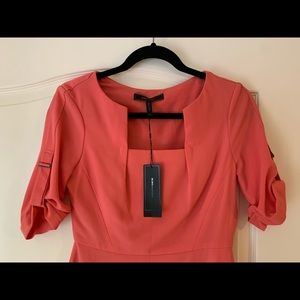 BCBGMaxazria coral dress with safari style sleeve